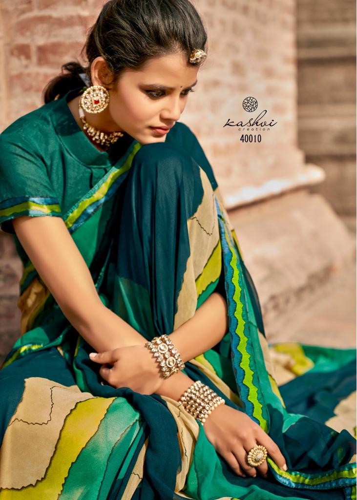 Kashvi Virasat Fancy Wear Georgette Printed Stylish Saree Collection